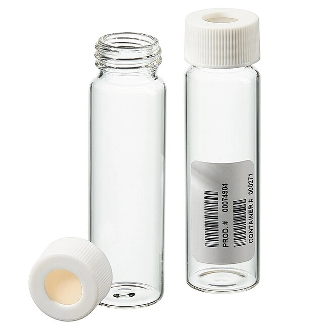Clear VOA Vials with 0.125 in. Low Bleed Septa