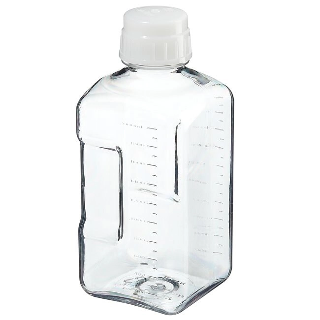 Nalgene Square PETG Media Bottles with Closure: Nonsterile, Shrink-Wrapped Trays