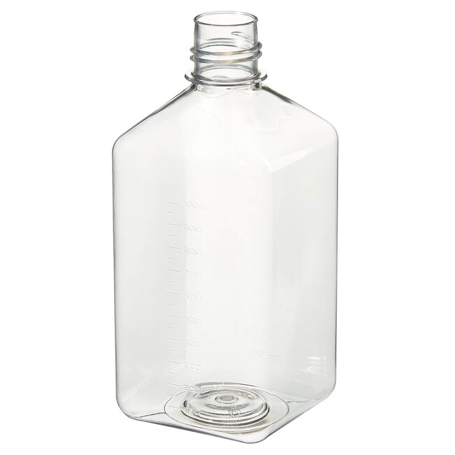 Nalgene Square PET Media Bottles without Closure: Sterile, Shrink-Wrapped Trays