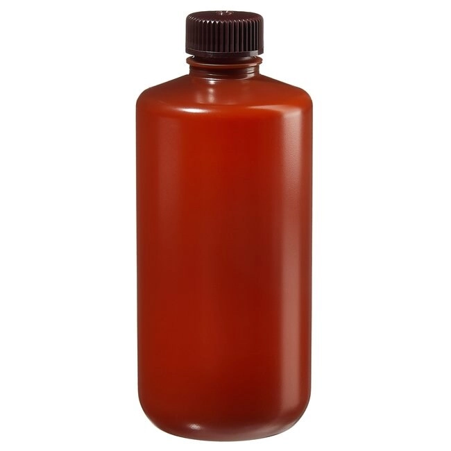Nalgene Narrow-Mouth Translucent Amber HDPE Packaging Bottles with Closure: Bulk Pack