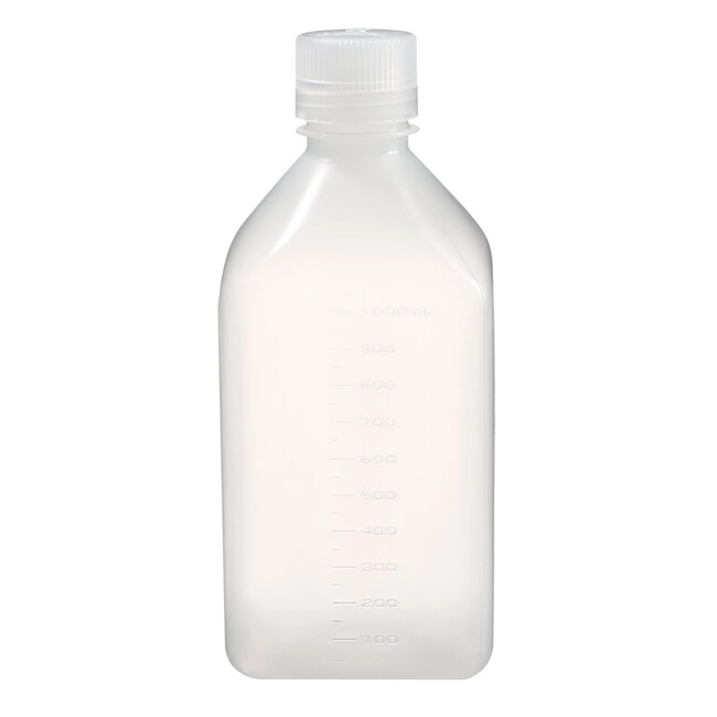Nalgene Square Natural PPCO Graduated Bottles with Closure: Bulk Pack