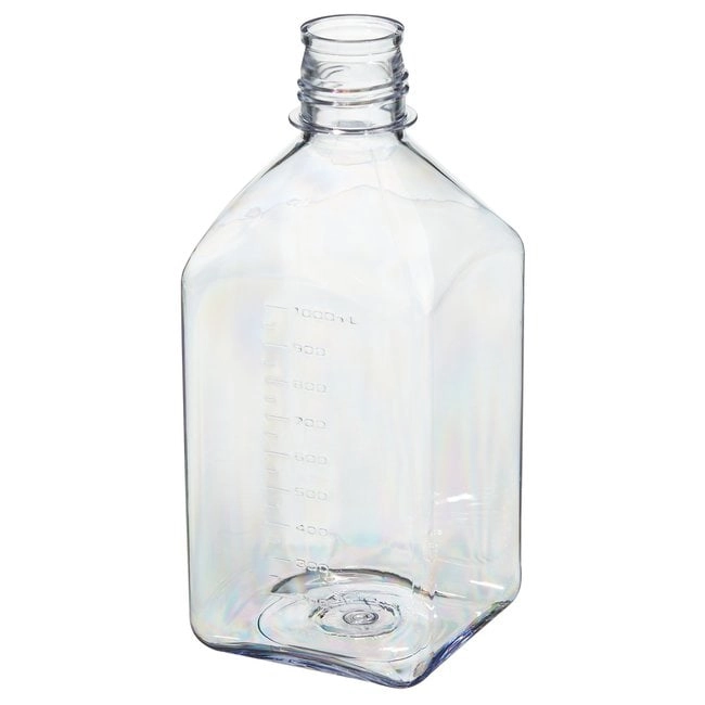 Nalgene Square Polycarbonate Graduated Bottles without Closure: Tray Pack