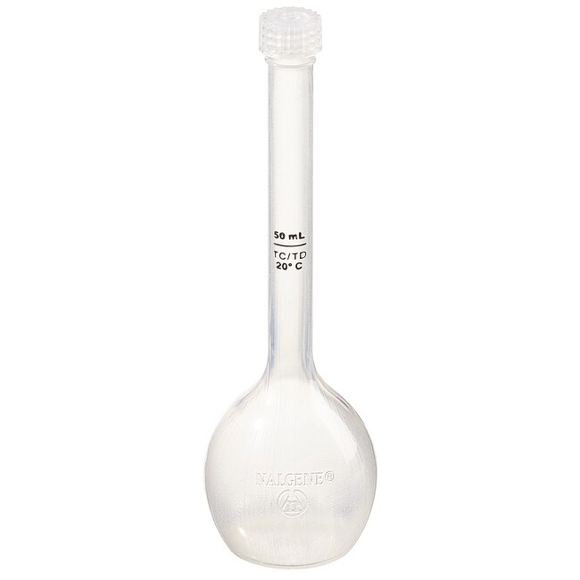 Nalgene Class B Polymethypentene (PMP) Volumetric Flasks with Screw Caps