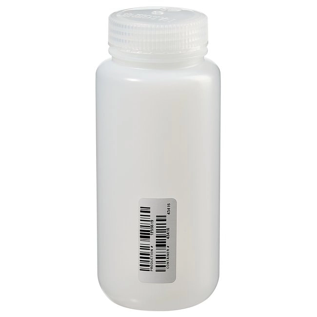 Nalgene Certified Wide-Mouth HDPE Bottle with Polypropylene Screw Closure