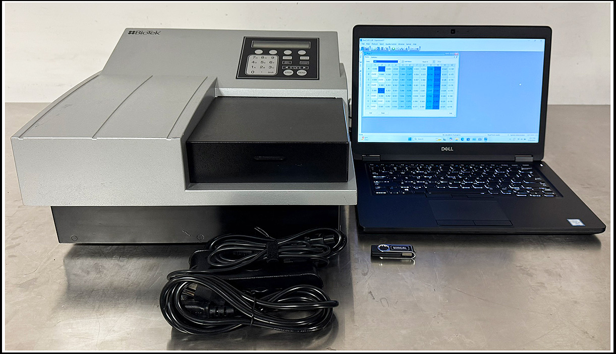 BioTek Elx808 Microplate Reader Spectrophotometer COMPLETE w WARRANTY