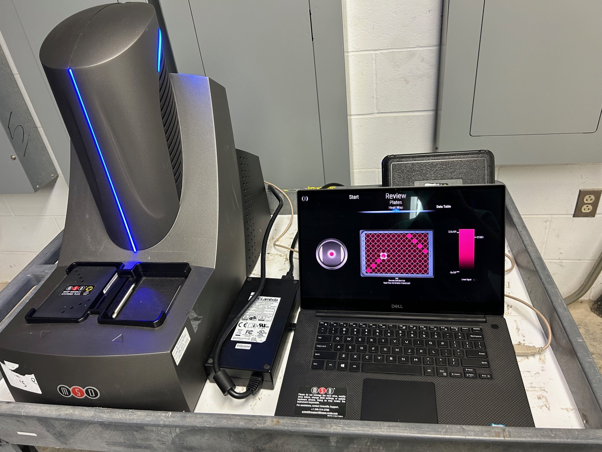 Working Meso Scale Discovery  1300 SQ 120 MSD plate reader with computer and software