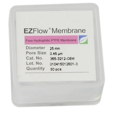 Foxx Life Sciences EZFlow 25mm 0.45&micro;m Hydrophobic (PTFE) Membrane Disc Filter, 50 Pack 365-3212-OEM