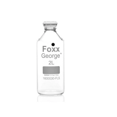 Foxx Life Sciences George Roller Bottle, 2L, GL45 Screw Neck, Borosilicate Glass, 10/CS 1600030-FLS