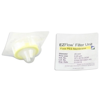 Foxx Life Sciences EZFlow 25mm Sterile Syringe Filter, .45&mu;m PES, 100/pack 371-3215-OEM