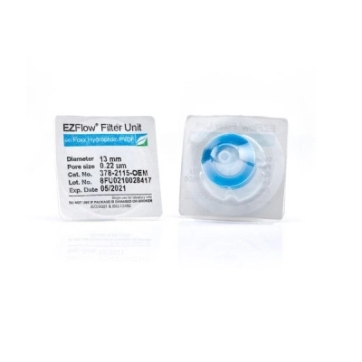 Foxx Life Sciences EZFlow 13mm Sterile Syringe Filter .2&mu;m Hydrophilic (PVDF) 100/pack 378-2115-OEM