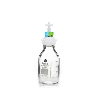 Foxx Life Sciences  HPLC Solvent Reservoir Bottle Assembly, GL45, 500mL Clear, Adapter 45R-4600-FLS