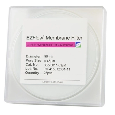 Foxx Life Sciences EZFlow 90mm 0.45&micro;m Hydrophobic (PTFE) Membrane Disc Filter, 25 Pack 365-3811-OEM