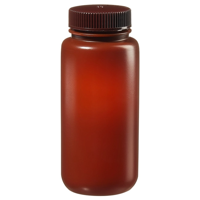 Nalgene Wide-Mouth Translucent Amber HDPE Packaging Bottles with Closure: Bulk Pack