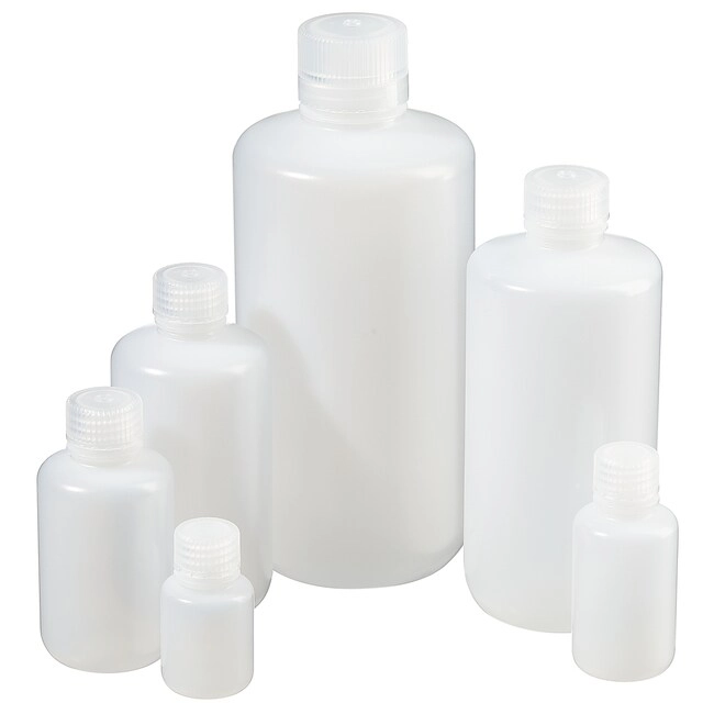 Nalgene Narrow-Mouth Natural HDPE Packaging Bottles with Closure: Bulk Pack