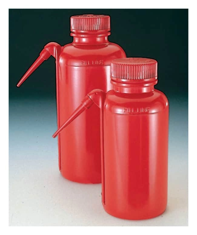 Nalgene Unitary Red LDPE Safety Wash Bottles
