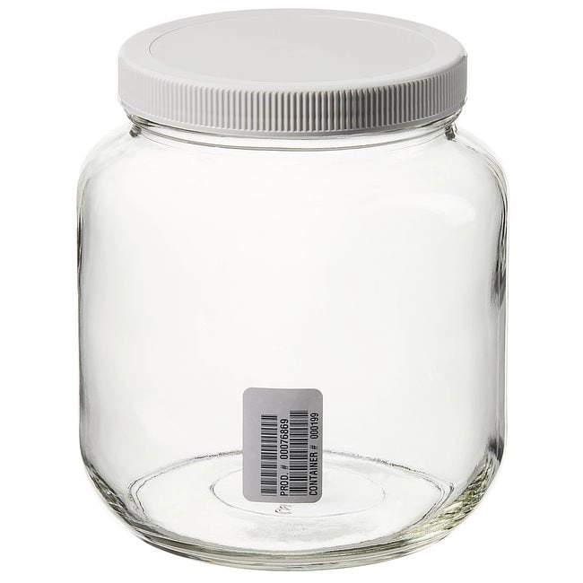Wide-Mouth Short-Profile Clear Glass Jars with Closure