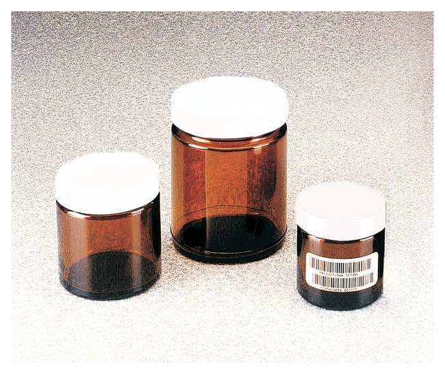 I-Chem Wide-Mouth Short-Profile Amber Glass Jars