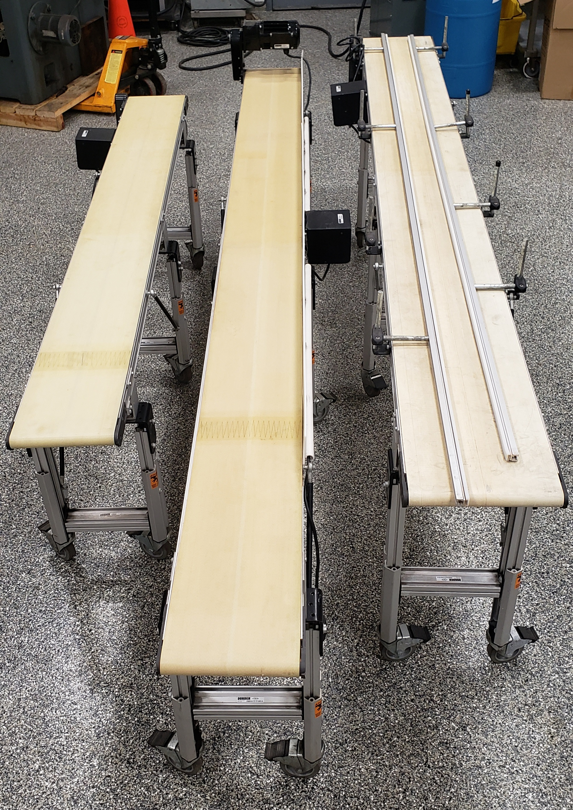 3x Industrial DORNER 2200 Series Straight Conveyors