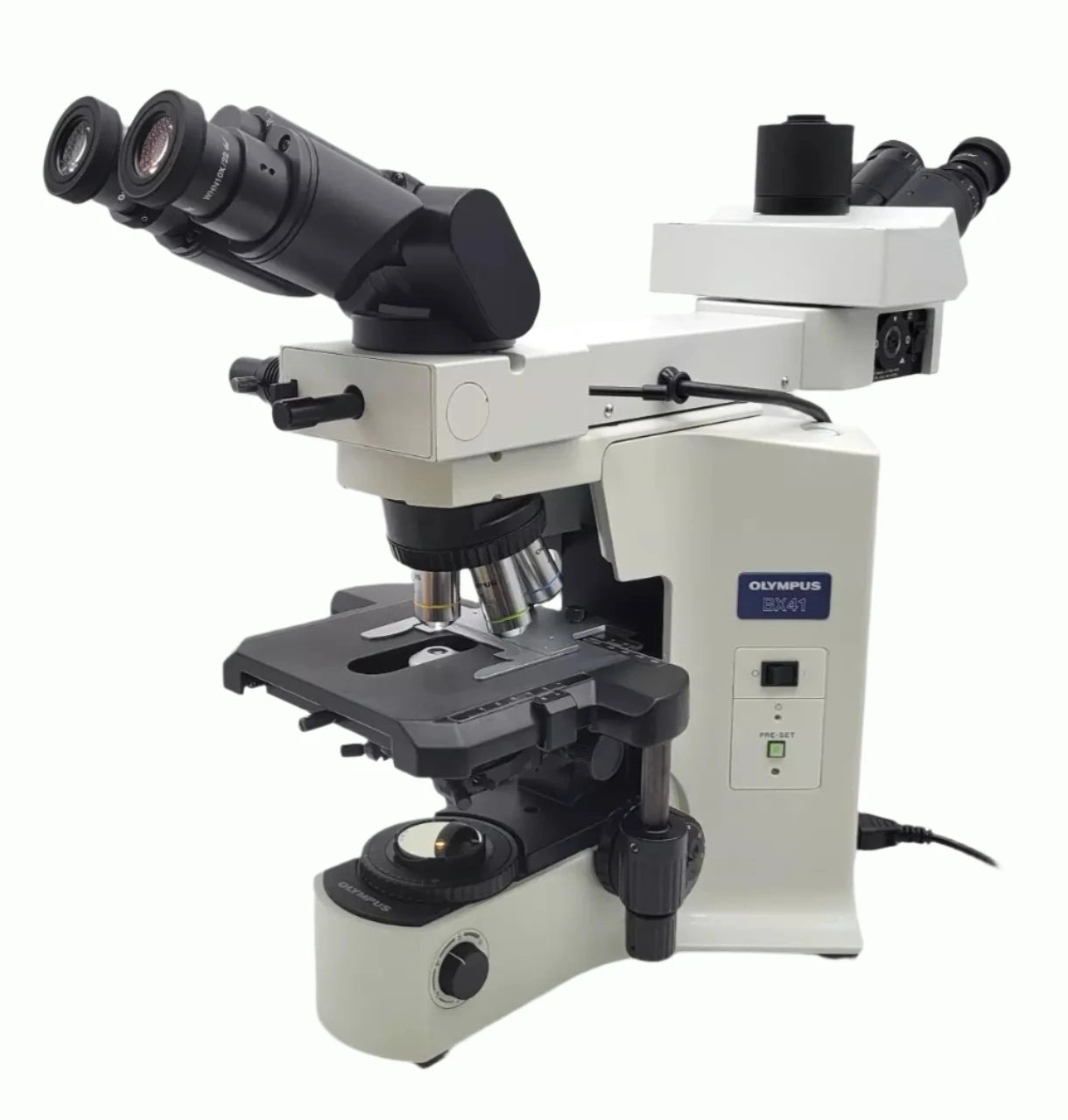 Olympus Microscope BX41 with Front to Back Bridge &amp; 2x for Pathology / Mohs