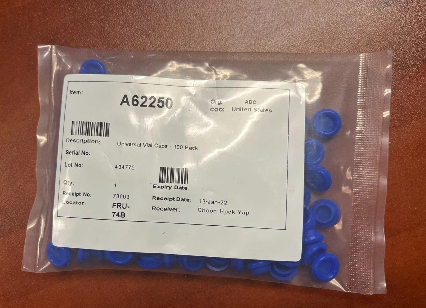 OEM Universal Vial Caps A62250  - 100 Pack for Bec
