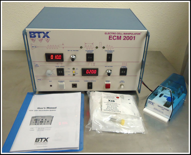 BTX Cell Porator Electroporation ECM 2001 Electrofusion w WARRANTY