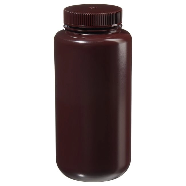 Nalgene Wide-Mouth Opaque Amber HDPE Packaging Bottles with Closure: Bulk Pack