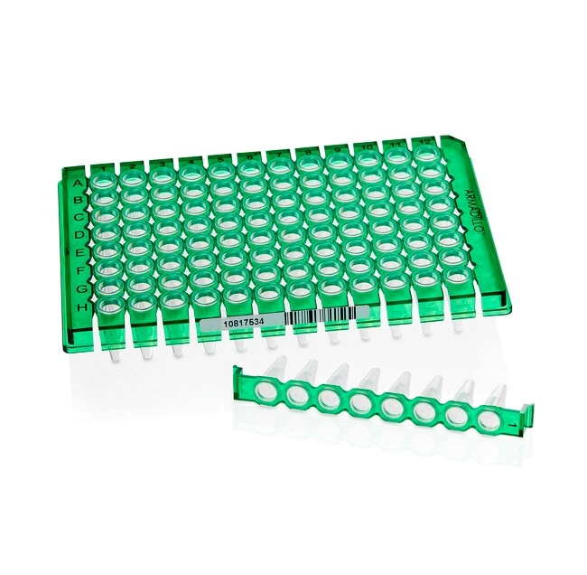 Armadillo Low-Profile PCR Strip Plate, 96 well, green, white well
