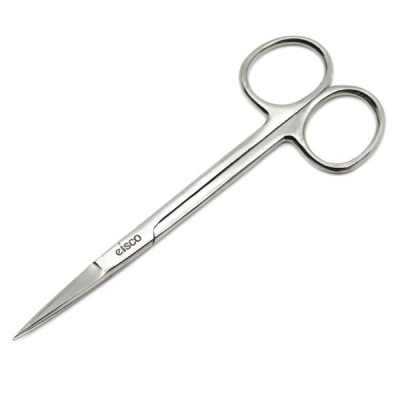 Eisco Dissecting Scissors, Fine Points, Closed Shanks, Stainless Steel - Eisco Labs BI0156