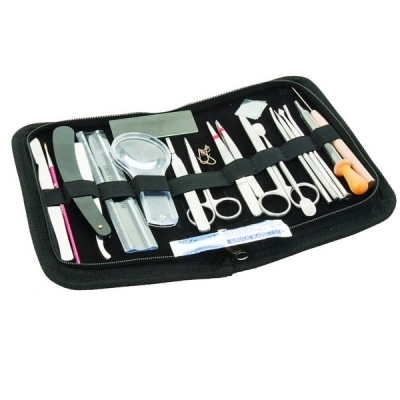 Eisco Dissection Set, University, 20 Pcs - Stainless Steel - Leather Storage Case BI0148