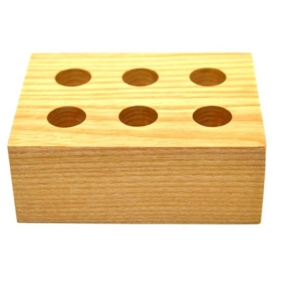 Eisco Wooden Entomology Pin Storage Block, 6 Holes for Various Pin Sizes, 3/8" - Eisco Labs  BI0131