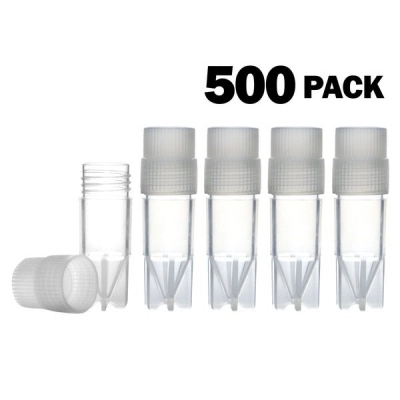 Eisco Plastic Storage Vials, 1mL, 500/PK - Polypropylene - Screw Cap BI0390A