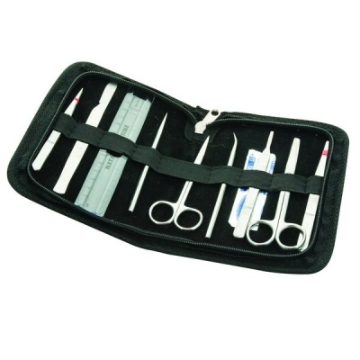 Eisco Dissection Set, Introductory, 9 Pcs - Stainless Steel - Leather Storage Case BI0151