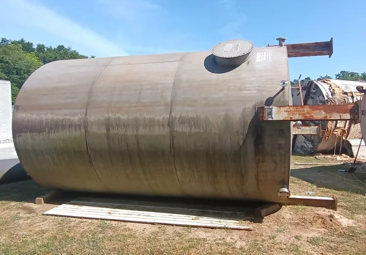 9,000 Gallon Stainless Steel Cone bottom Tank with internal coils