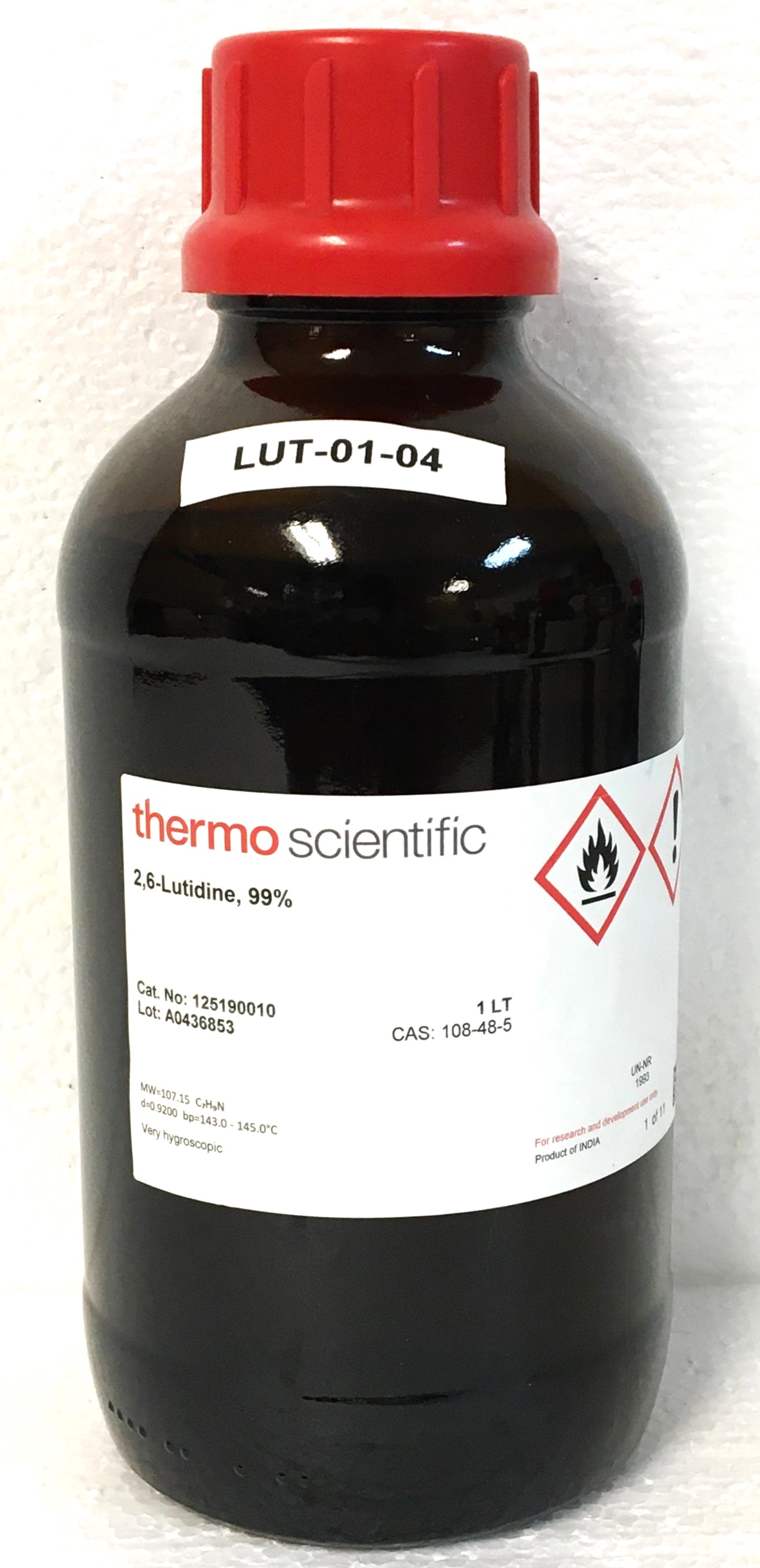 Thermo Scientific 125190010 2,6-Lutidine - 99% (1L)