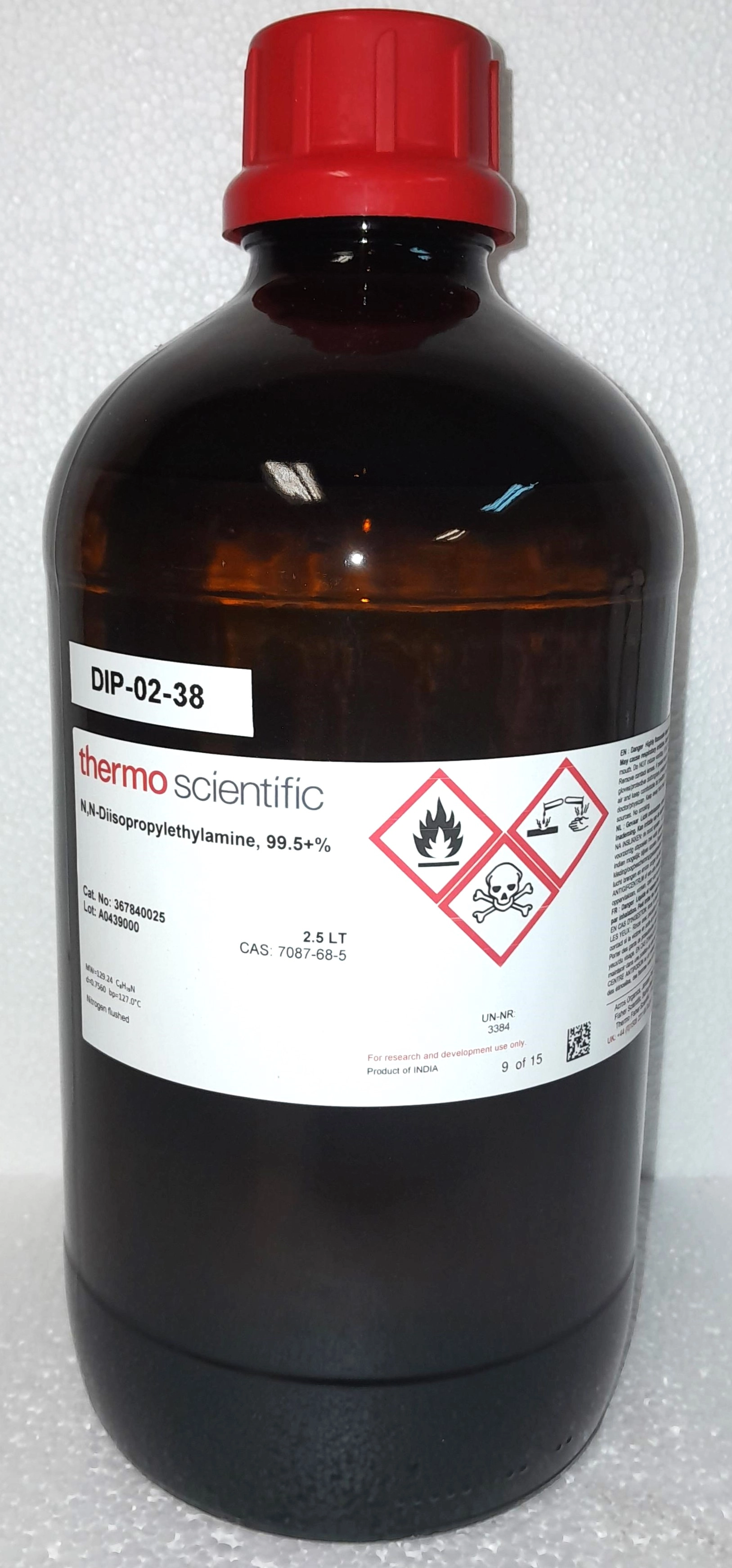 Thermo Scientific 367840025 N,N-Diisopropylethylamine - 99.5+% (2.5L)