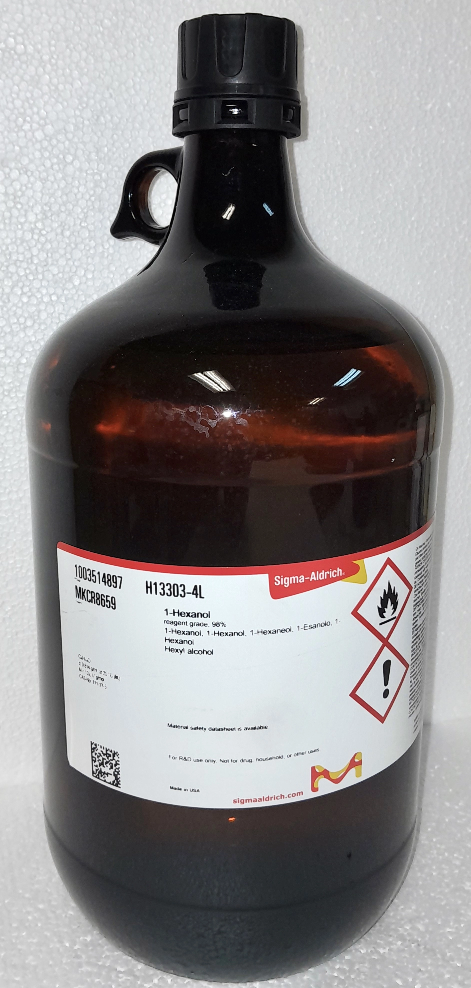 Sigma-Aldrich H13303-4L 1-Hexanol - 98% (4L)