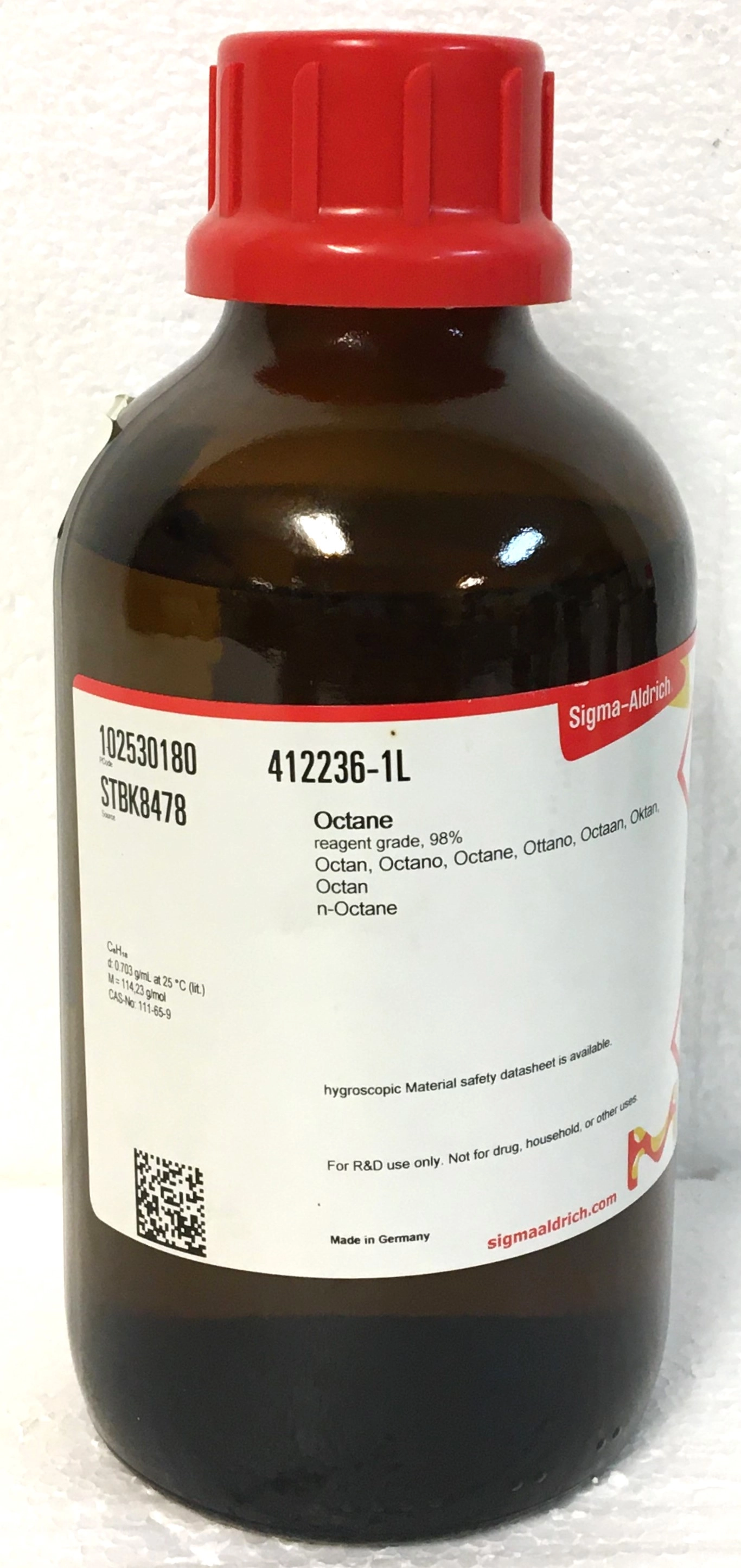 Sigma-Aldrich 412236-1L Octane - 98% (1000mL)