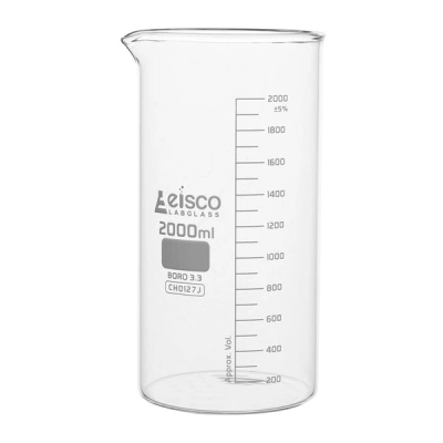 Eisco Beaker, 2000ml - Tall Form - Graduated - Borosilicate Glass CH0127J