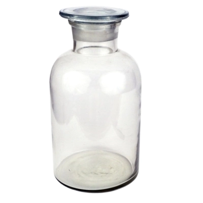 Eisco Labs Reagent Bottle, Soda Glass, Wide Neck with Stopper, 2000 mL CH0156GW