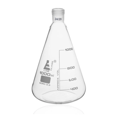 Eisco Erlenmeyer Flask with 24/29 Joint, 1000ml - 200ml White Graduations - Eisco Labs CH01006J