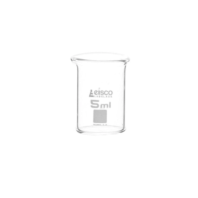 Eisco Beaker, 5ml - Low Form - Ungraduated - Borosilicate Glass CH0126A