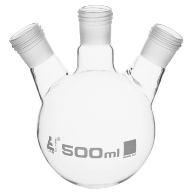 Eisco Distillation Flask with 19/26 Joints, 500ml Capacity, Three Necks - Eisco Labs CH01010E