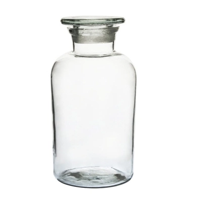 Eisco Labs Reagent Bottle, Soda Glass, Wide Neck with Stopper, 1000 mL CH0156FW