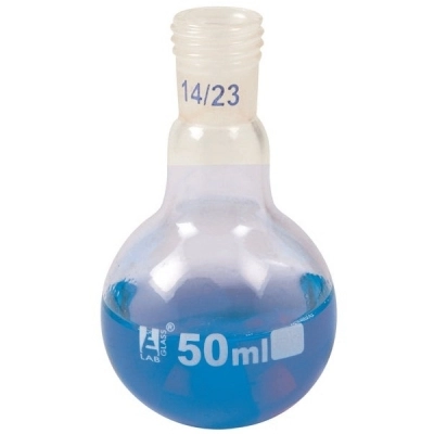 Eisco Boiling Flask with 14/25 Joint, 50ml Capacity, Round Bottom Borosilicate - Eisco Labs CH01002A