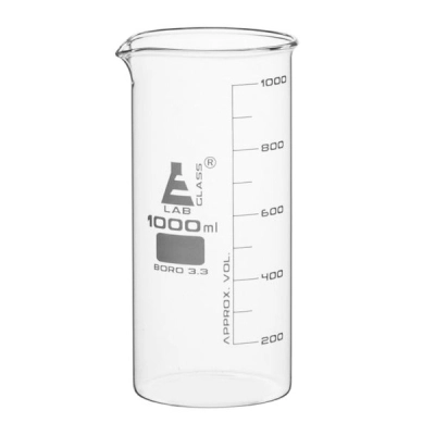 Eisco Beaker, 1000ml - Tall Form - Graduated - Borosilicate Glass CH0127I