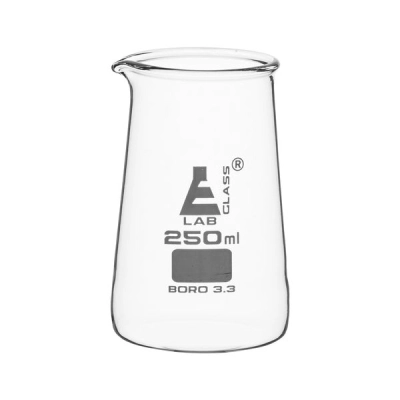 Eisco Conical Philips Beaker with Spout, 250mL - (4.2" Tall, 2.6" Diameter) - Eisco Labs CH0128A