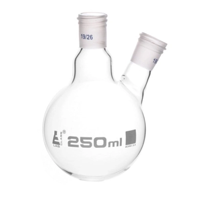 Eisco Distillation Flask with 19/26 Joints, 250ml Capacity, Two Necks - Eisco Labs CH01008C