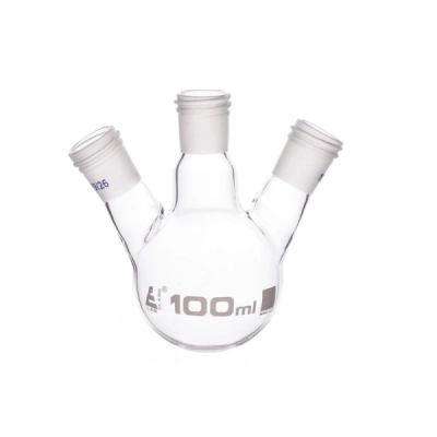 Eisco Distillation Flask with 3 Necks, 100ml Capacity, 19/26 Joint Size - Eisco Labs CH01010B