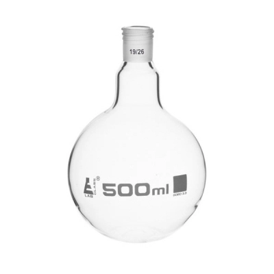 Eisco Boiling Flask with 19/26 Joint, 500ml Capacity, Flat Bottom Borosilicate - Eisco Labs CH01004H