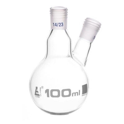 Eisco Distillation Flask with 2 Necks, 100ml Capacity, 14/23 Joint Size - Eisco Labs CH01008A